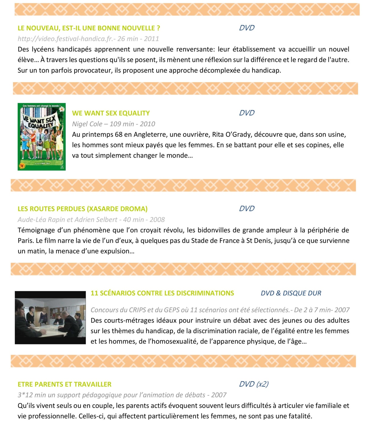 Sensibilisation par la vidéo - Films & scénarios. Sensibilisation par la vidéo - Films & scénarios.