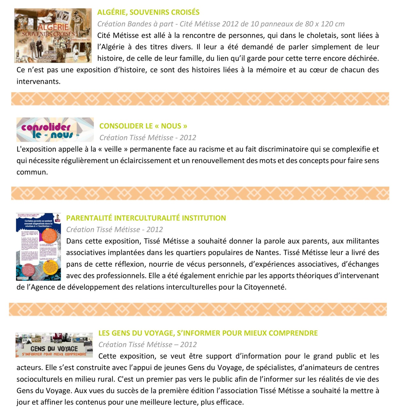 Sensibilisation par l'image - Expositions & citations. Sensibilisation par l'image - Expositions & citations.