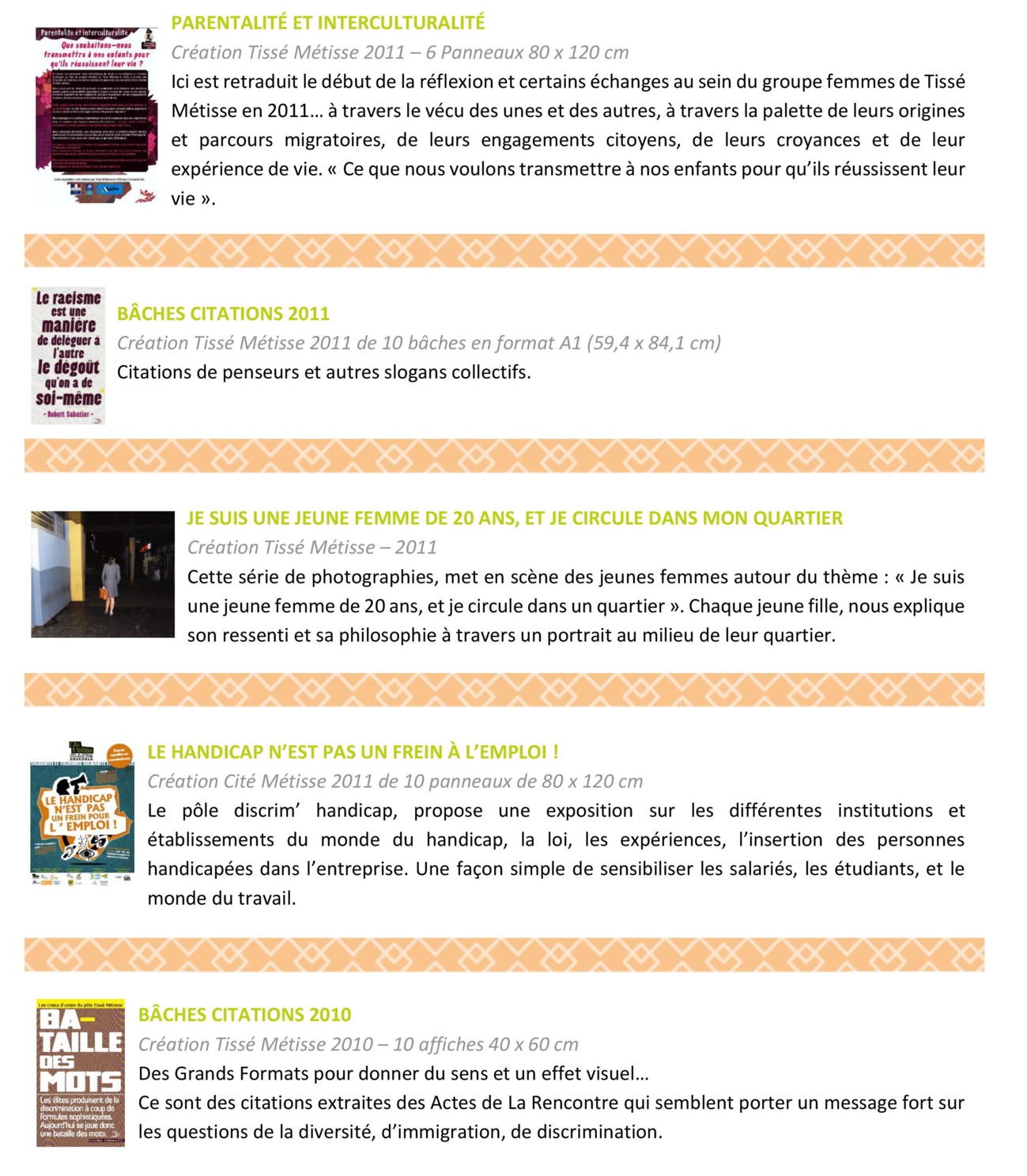 Sensibilisation par l'image - Expositions & citations. Sensibilisation par l'image - Expositions & citations.