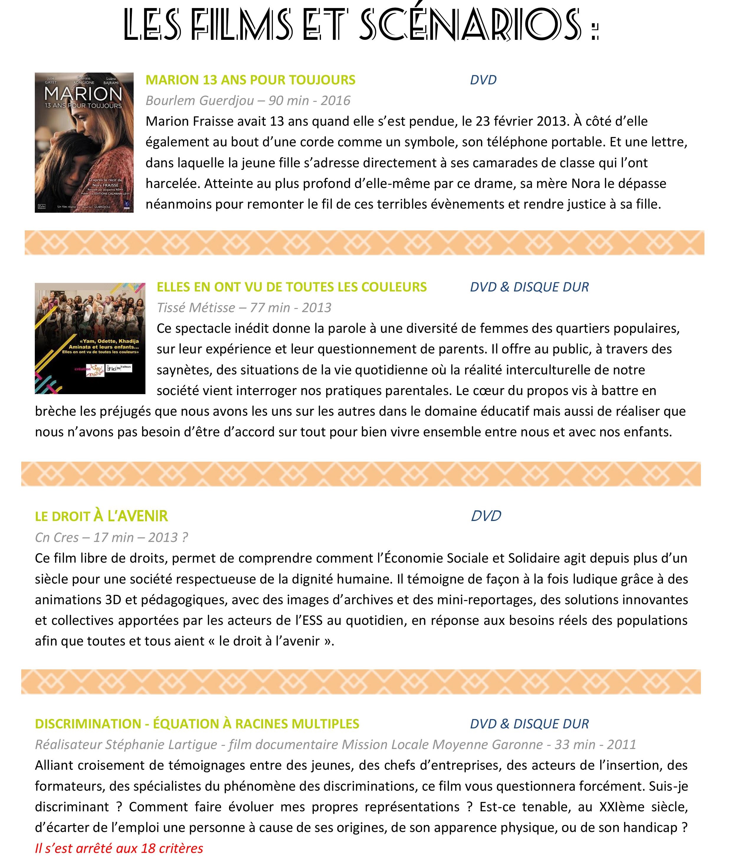 Sensibilisation par la vidéo - Films & scénarios. Sensibilisation par la vidéo - Films & scénarios.